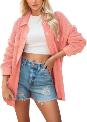 2023 Womens Jakcets Plaid Printed Fall Coats Trendy Casual Long Sleeve Cardigans Button Up Outwear for Women Colorblock Coat