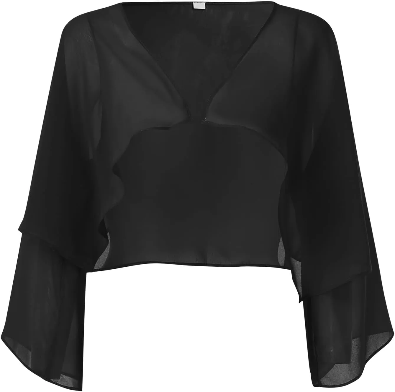 2023 Women's Short Sleeve Bolero Shrug for Dresses Open Front Chiffon Cropped Cardigan Loose Sheer Cardigans Coat Shawls