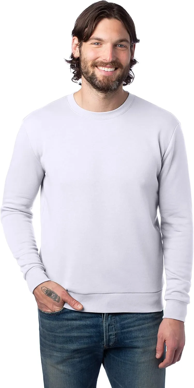 Alternative Men's Sweatshirt, Eco-Cozy Pullover Lightweight Fleece Crewneck