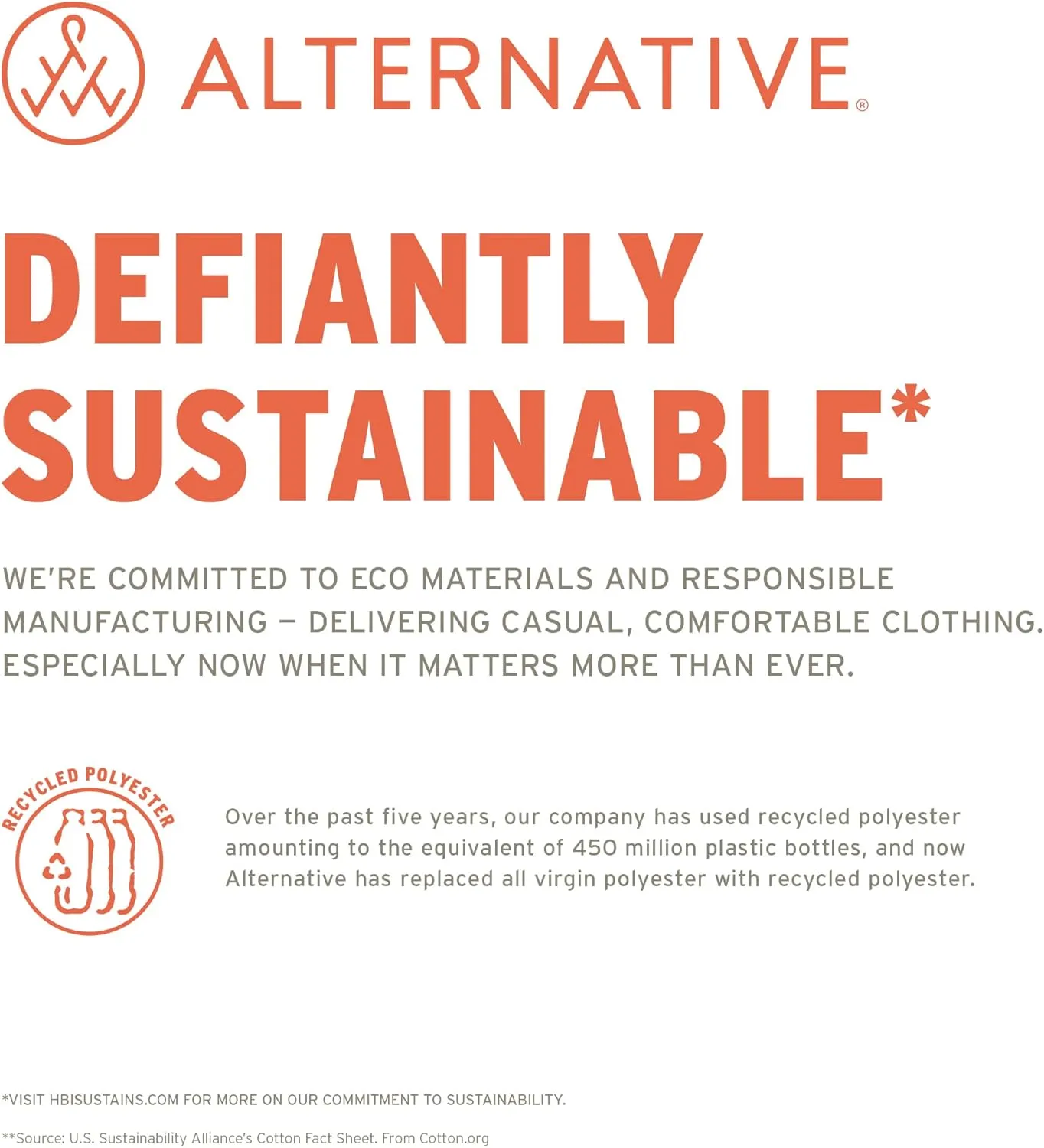 Alternative Men's Sweatshirt, Eco-Cozy Pullover Lightweight Fleece Crewneck