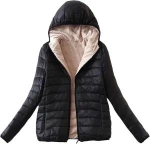 AMDBEL Puffer Jacket Womens With Hood, Womens Long Puffer Jacket Plus Size Down Coat Cotton Cover Coat Lightweight Down Coat With Hood Winter Jacket