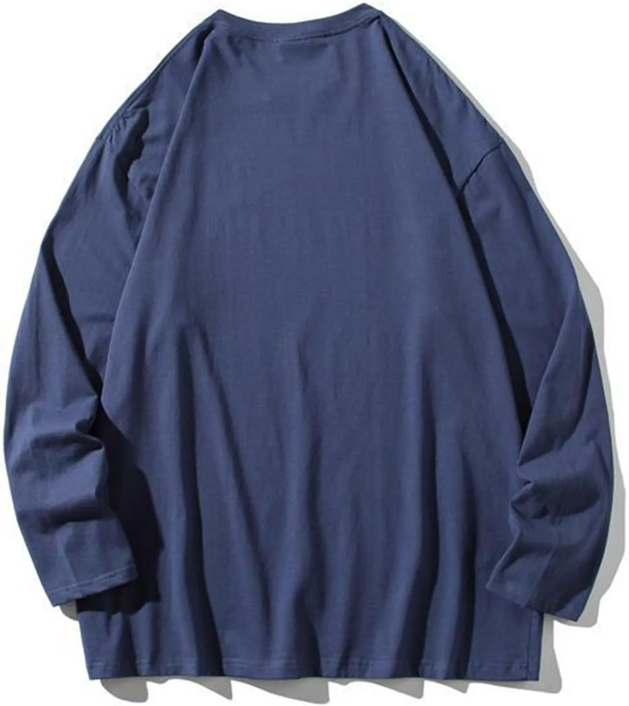 Aymnlox Crewneck Sweatshirt for Men Oversize Solid Color Long Sleeve Casual Lightweight Sweatshirts Baggy Soft Fit Pullover