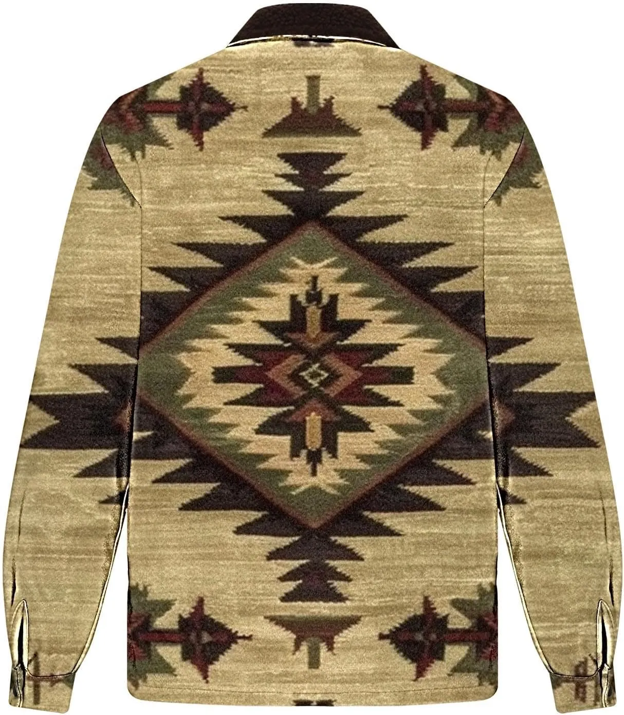 Aztec Jacket for Men Winter Warm Fleece Lined Casual Tribal Printed Coats Thicken Sherpa Lined Zip Up Outerwear