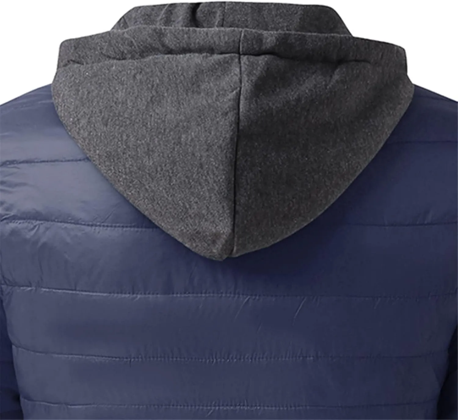 BIFUTON Lightweight Puffer Jacket with Hood Men Warm Thick Down Hoodie Full Zip Puffy Coat for Hiking Travel Winter Outwears