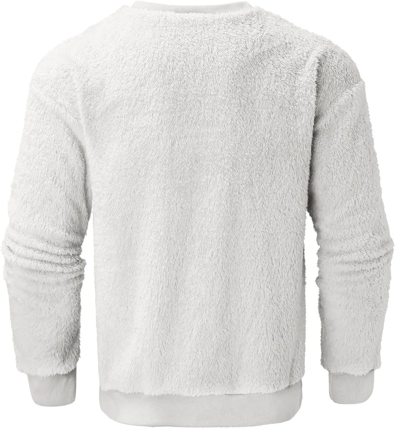 BIFUTON Sweaters for Men, Men's Crewneck Sweater Soft Casual Sweaters for Men Solid Color Classic Pullover Fleece Sweatshirts