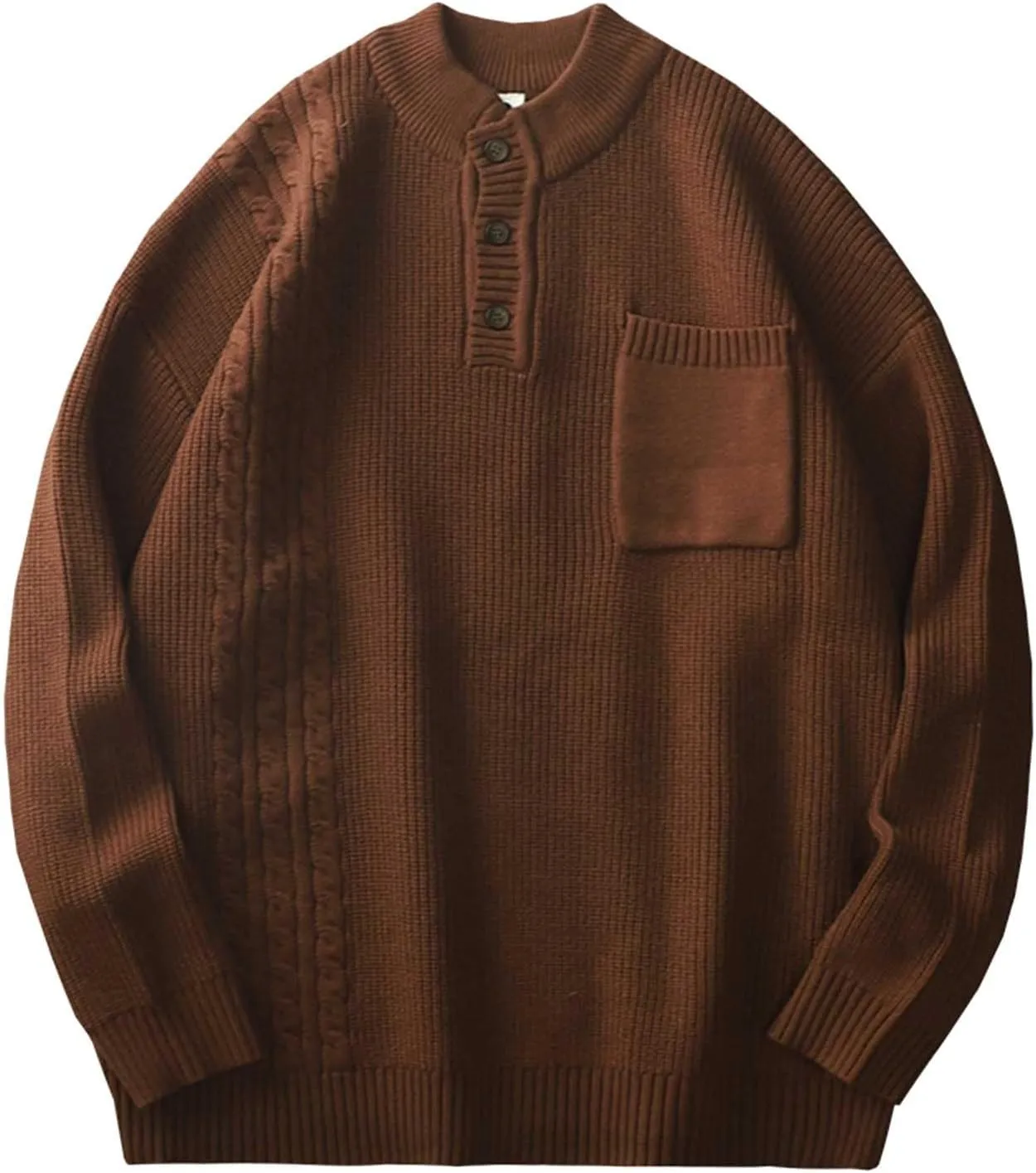 BIFUTON Sweaters for Men, Men's Crewneck Sweater Soft Casual Sweaters for Men Solid Color Classic Pullover Fleece Sweatshirts
