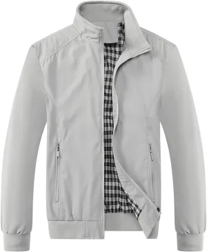 Bomber Jacket Fashion Stylish Full Zip Up Lightweight Windbreaker Spring Fall Casual Jackets Work Dress, S-3XL