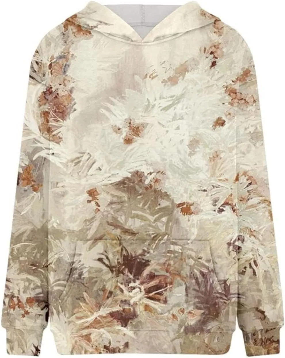 Camo Sweatshirt for Women Maple Leaf Print Hoodie Casual Pullover Shirts Loose Tunic Tops with Pockets Fall Clothes