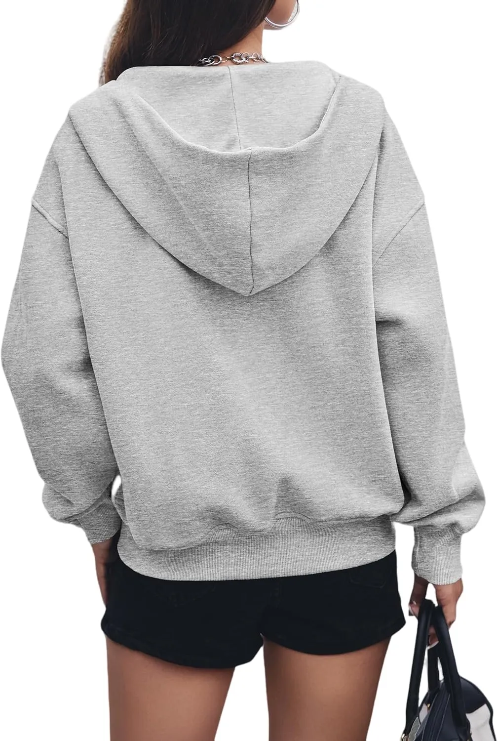 Canbebig Zip Up Hoodies Women Casual Cropped Sweatshirts Long Sleeve Fleece Hooded Jackets 2024 Trendy Fall Winter Clothes