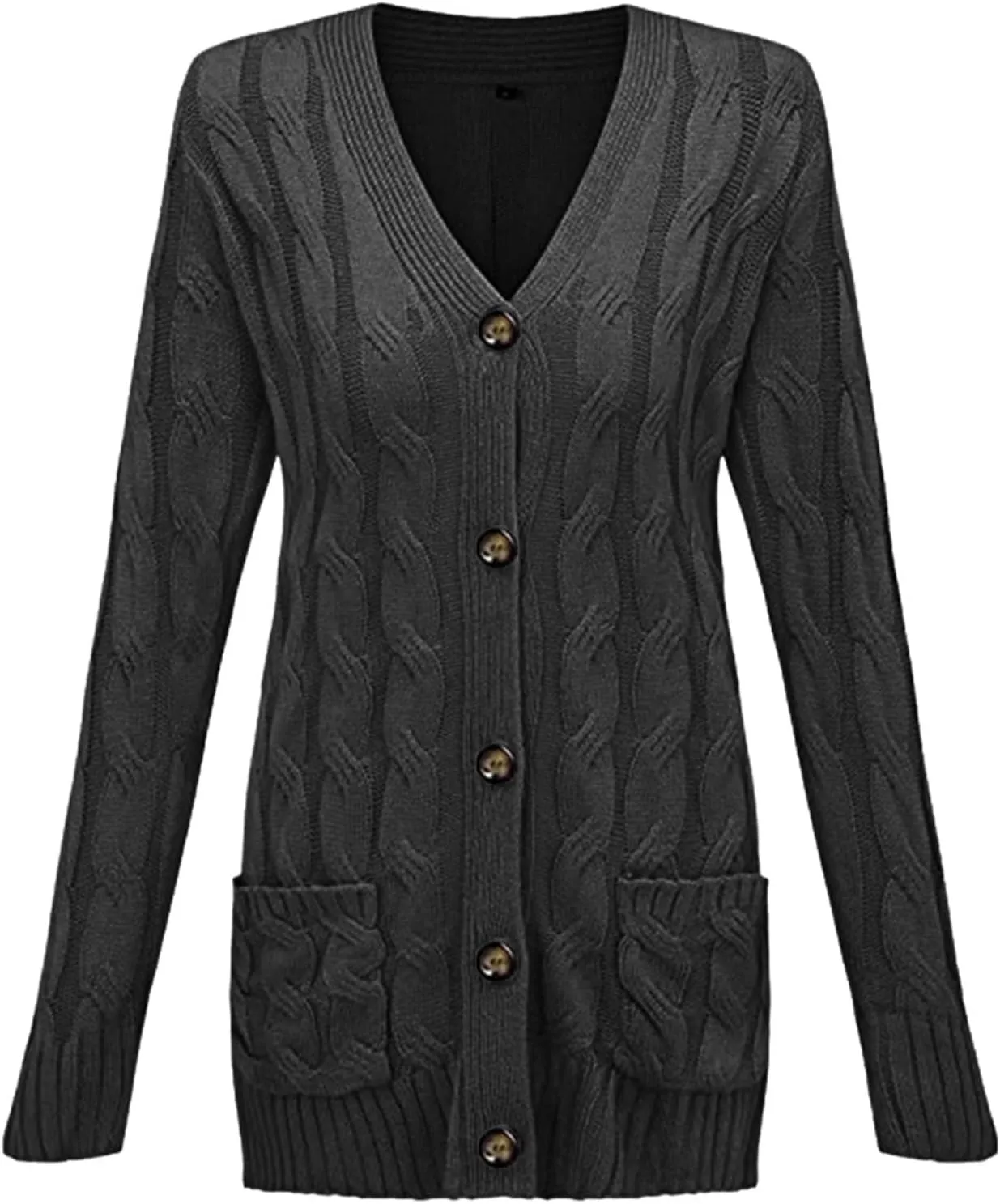 Cardigan Sweater for Women Open Front Button Sweaters with Pockets Long Sleeve Button Down Cardigans Sweaters