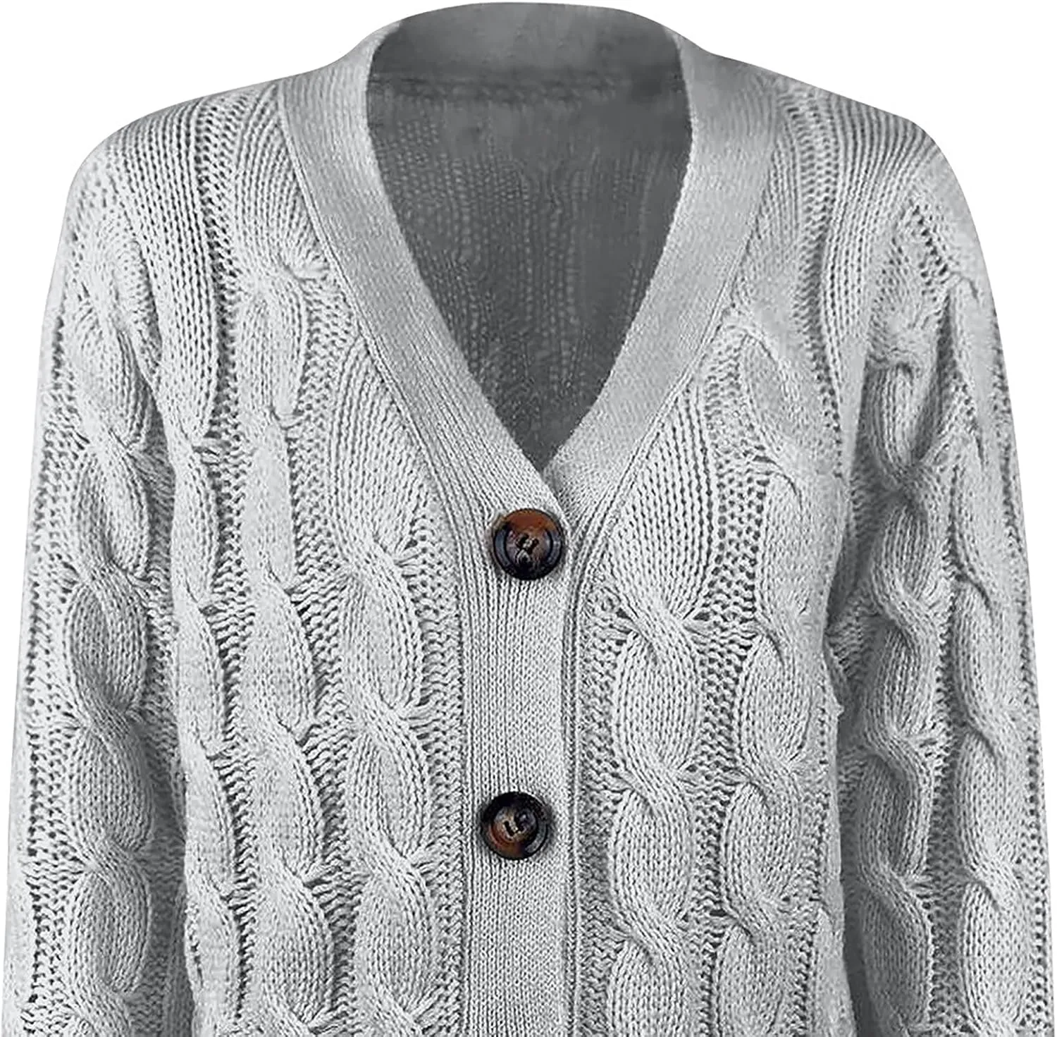 Cardigan Sweaters for Women 2024 Casual Long Sleeve Button Down Open Front Jackets Plus Size Cable Knit Sweater with Pockets