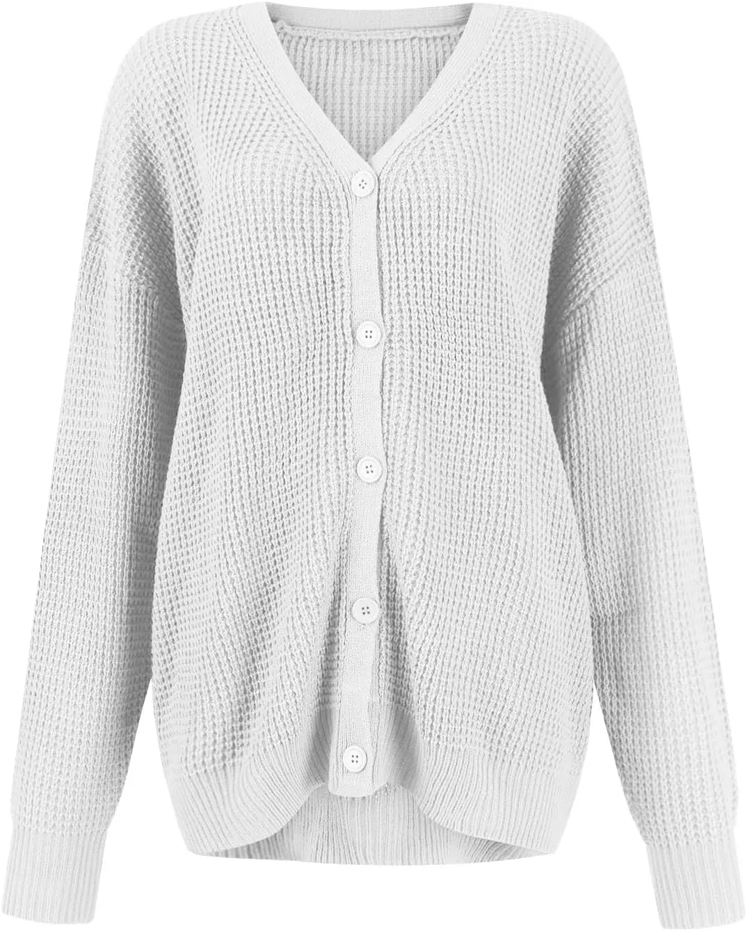 Cardigan Sweaters for Women Open Front Button Down Long Sleeve Knit Jacket Loose Fit Lightweight V Neck Outwear Coats