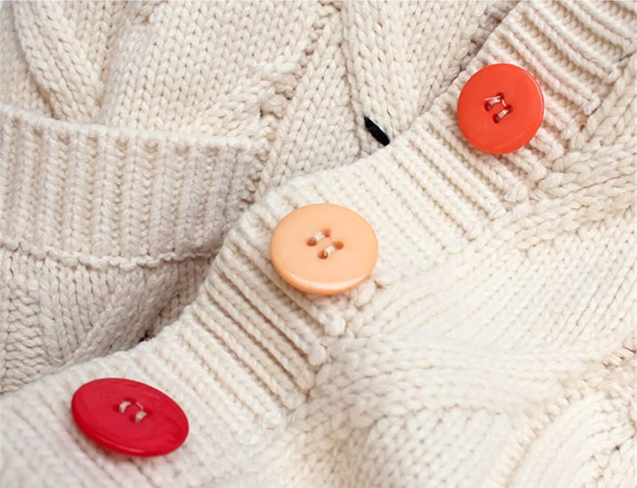 Cardigan Sweaters for Women Trendy Chunky Cable Knit Sweater V-Neck Button Down Sweaters Embroidery Open Front Coat