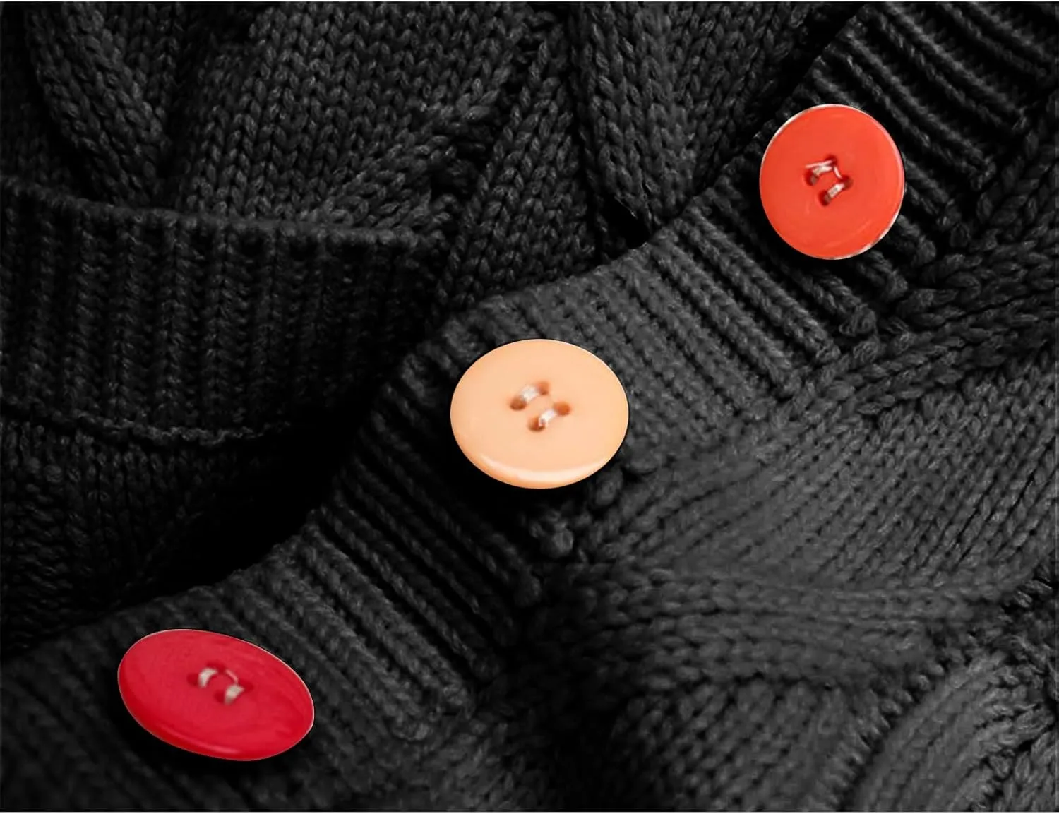 Cardigan Sweaters for Women Trendy Chunky Cable Knit Sweater V-Neck Button Down Sweaters Embroidery Open Front Coat