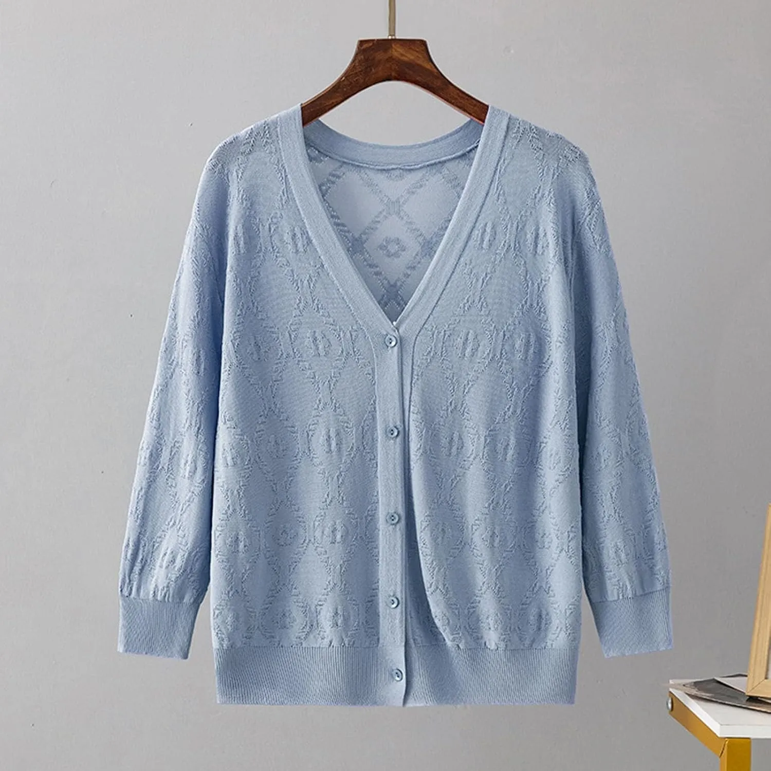 Cardigans for Women Long Sleeve Knit Coat V-Neck Button Down Lightweight Cardigan Sweater Open Front Knitwear Jackets