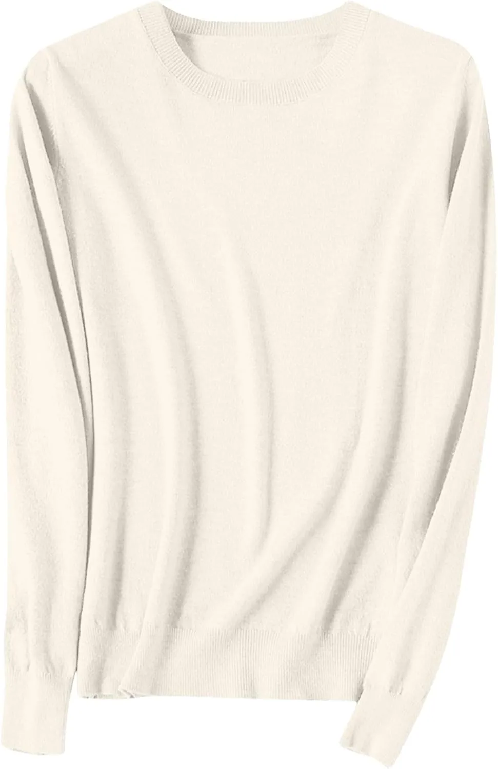 Cashmere Sweaters for Women Thin Lightweight Crewneck Sweaters Soft Wool Plain Crop Sweater Light Weight Sweaters