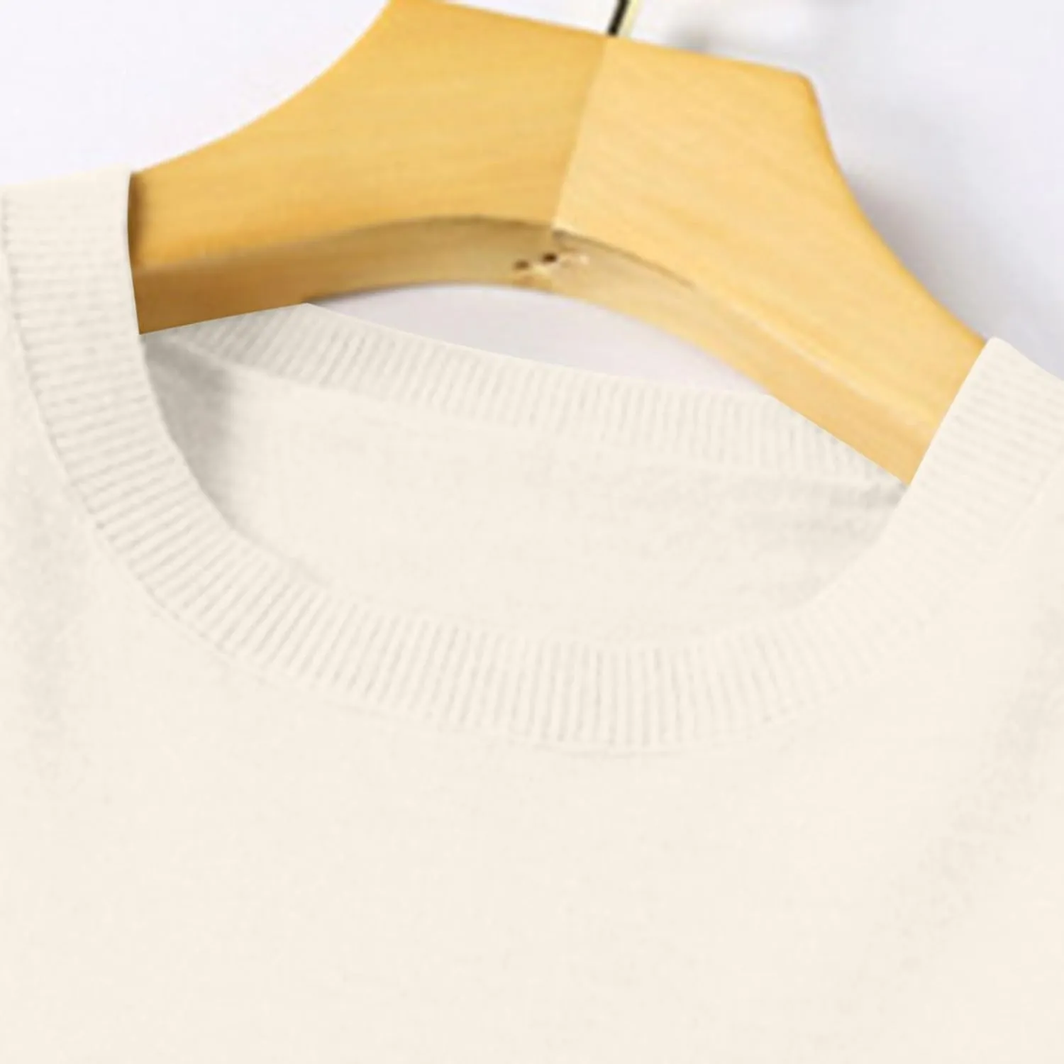 Cashmere Sweaters for Women Thin Lightweight Crewneck Sweaters Soft Wool Plain Crop Sweater Light Weight Sweaters