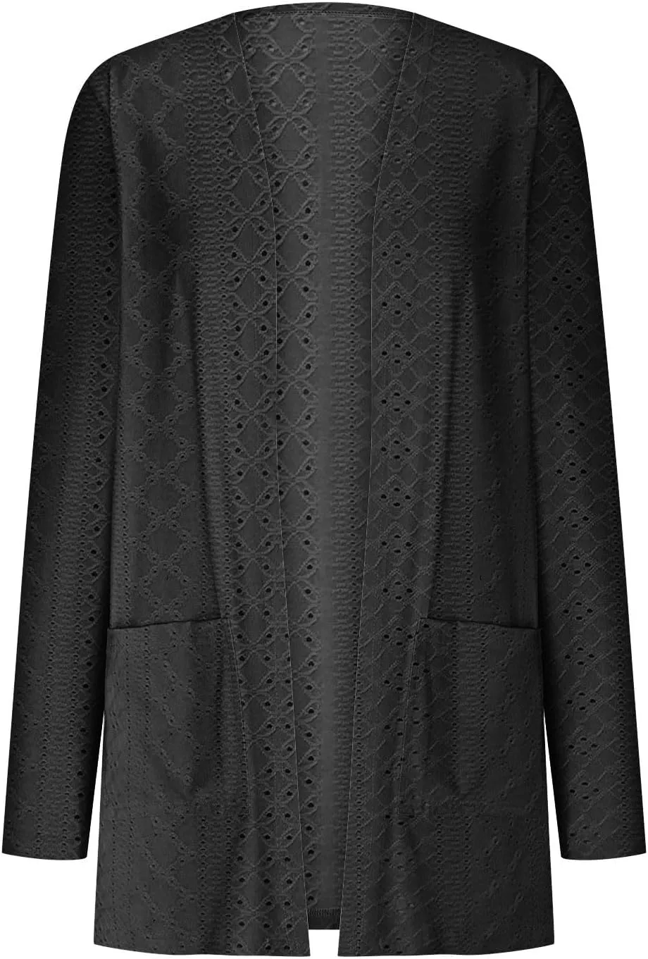 Casual Solid Cardigan Sweaters for Women Fall Open Front Coat Lightweight Knitted Oversized Outwear with Pockets