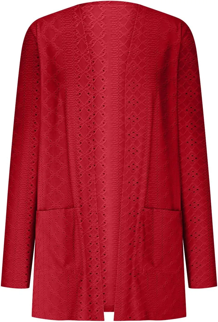 Casual Solid Cardigan Sweaters for Women Fall Open Front Coat Lightweight Knitted Oversized Outwear with Pockets