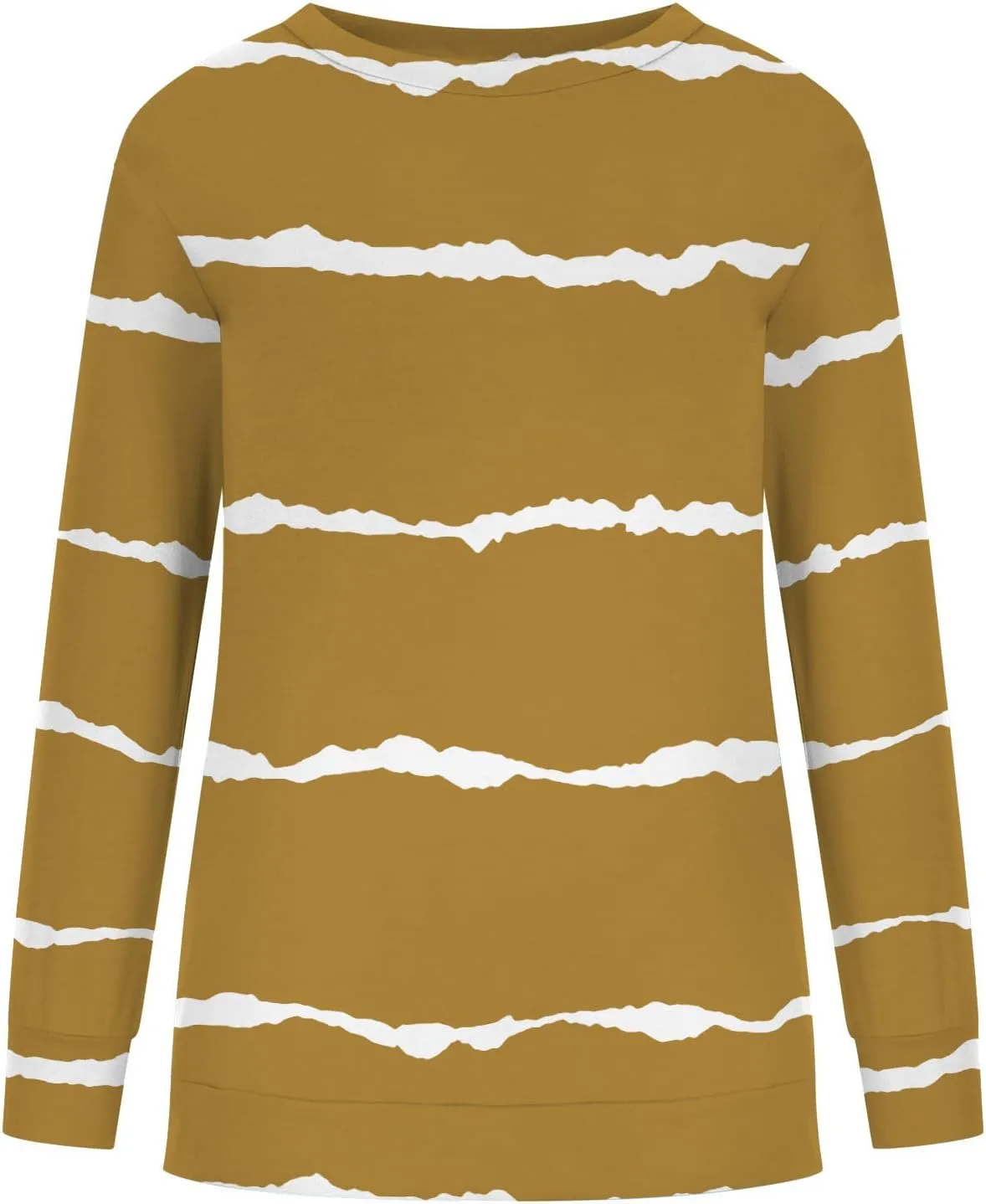Ceboyel Womens Long Sleeve Shirts Striped Print Sweatshirt Crewneck Pullover Tops Trendy Casual Fall Clothes 2023