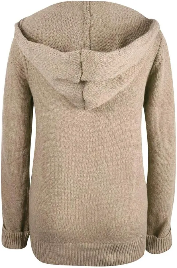 ChicCrate Womens Sweaters Open Front Cardigan Button Down Long Sleeve Shirt Cable Knit Chunky Tops Warm Winter Coats Outwears