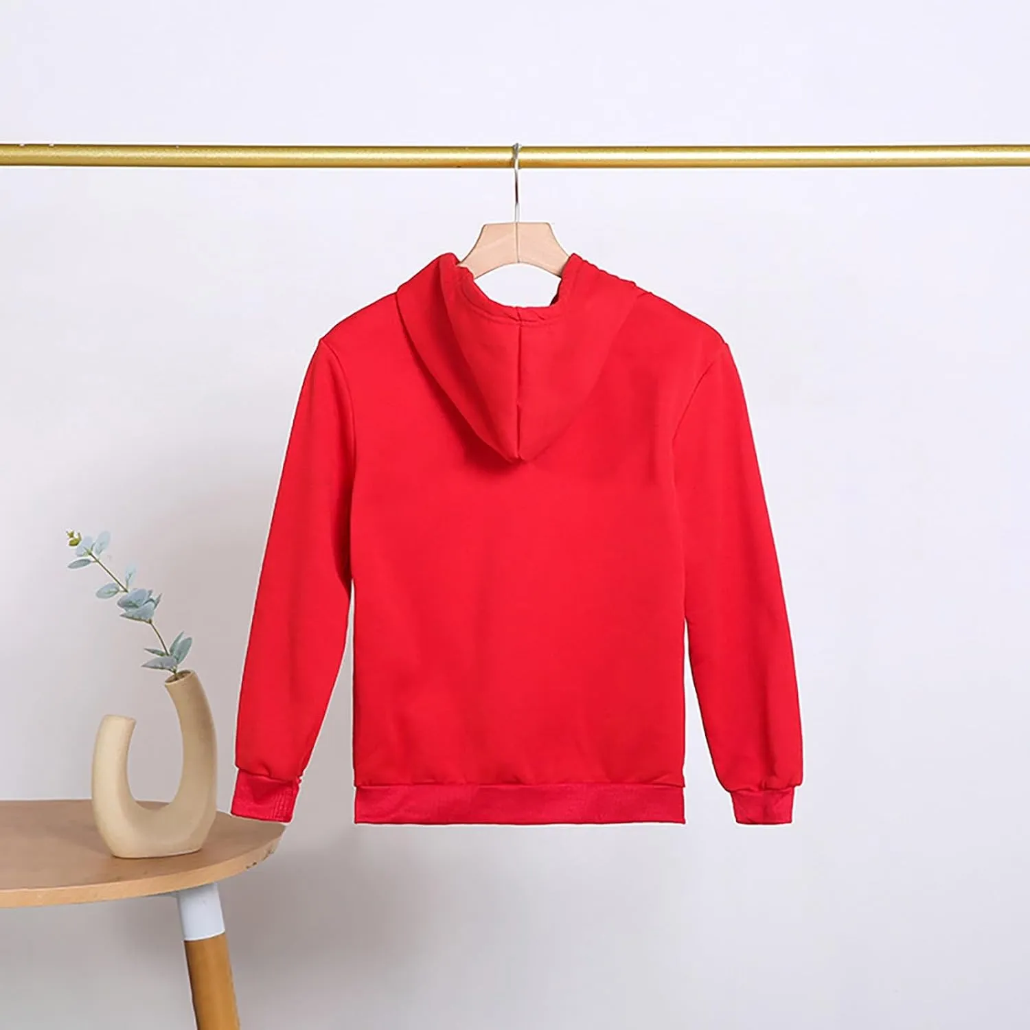 Children's Kids Hoodie Solid Color Long Sleeve Basic Plush Hoodies Pullover Soft Sweatshirt Fall Winter Clothes