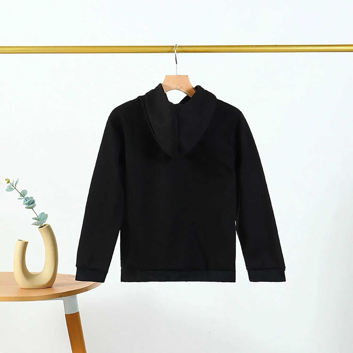 Children's Kids Hoodie Solid Color Long Sleeve Basic Plush Hoodies Pullover Soft Sweatshirt Fall Winter Clothes