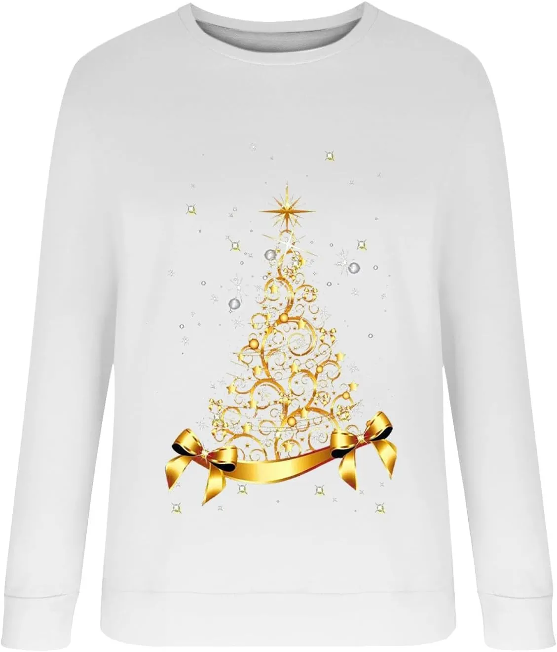 Christmas Sweaters for Women Funny Xmas Tree Graphic Sweatshirts Long Sleeve Holiday Merry Christmas Pullover Tops