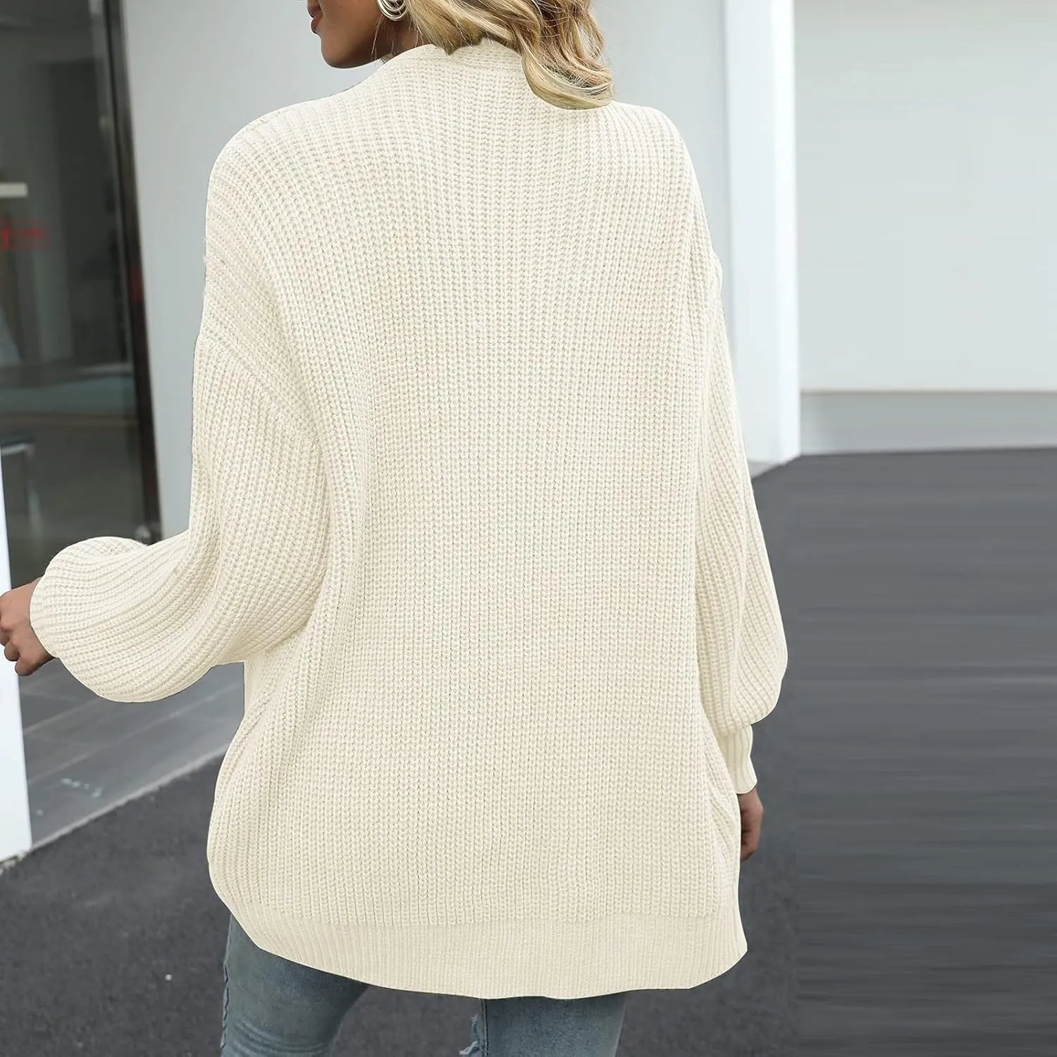 Chunky Cardigan Sweaters for Women Casual Comfy Open Front Long Cardigan Loose Fit Winter Warm Oversized Sweaters