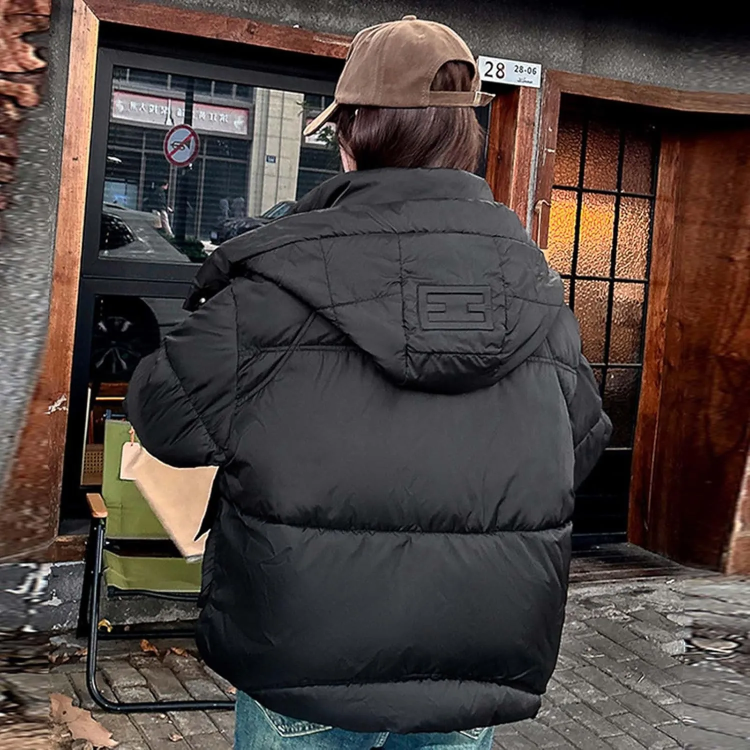 Cropped Puffer Down Jackets for Women Thermal Baggy Long Sleeve Padded Coats Teen Girls Hooded Thicken Bubble Jackets