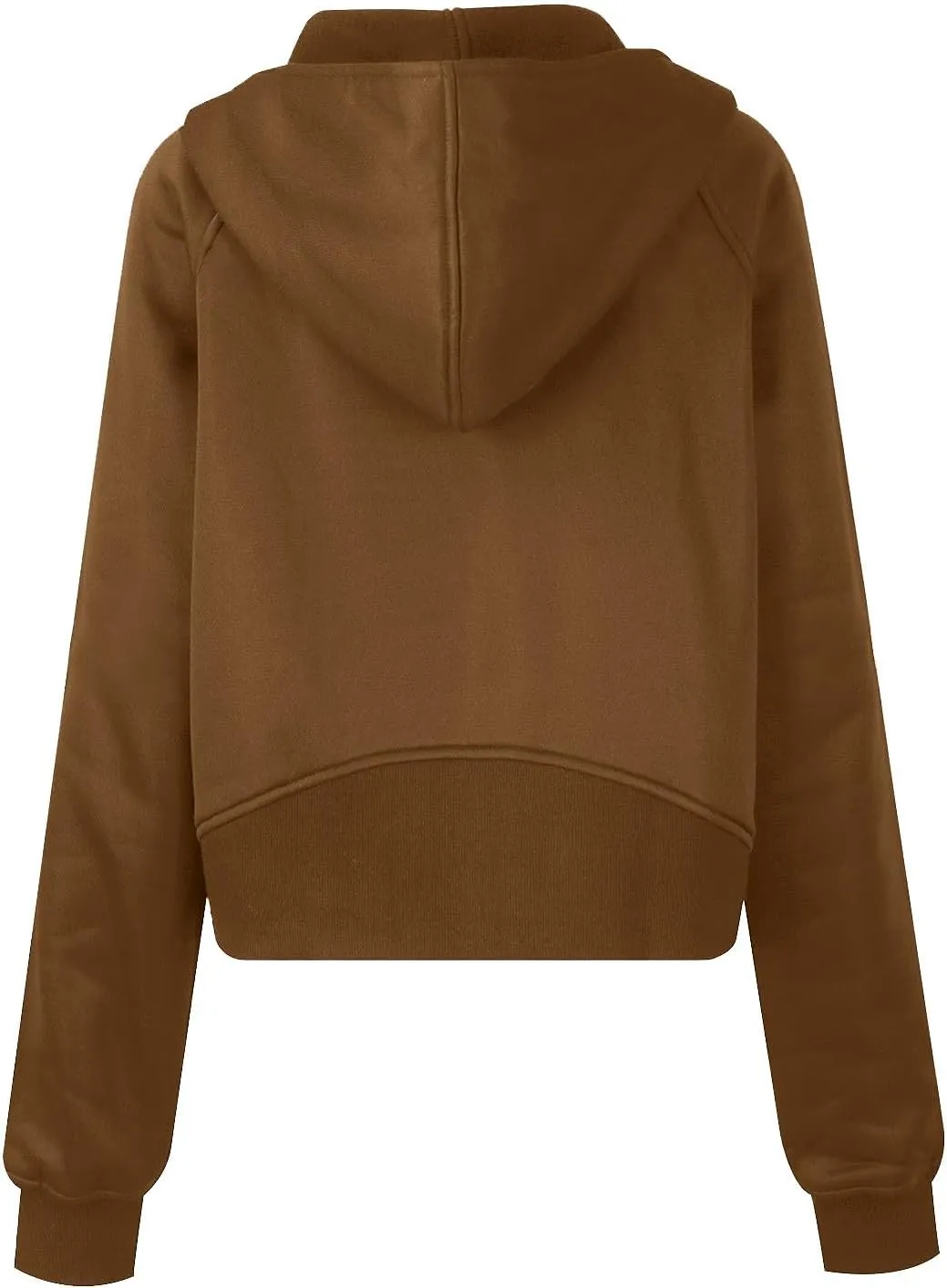 Cropped Zip Up Hoodies For Women Fleece Full Zip Solid Color Sweatshirts For Women Loose Fit Hoodies With Pockets