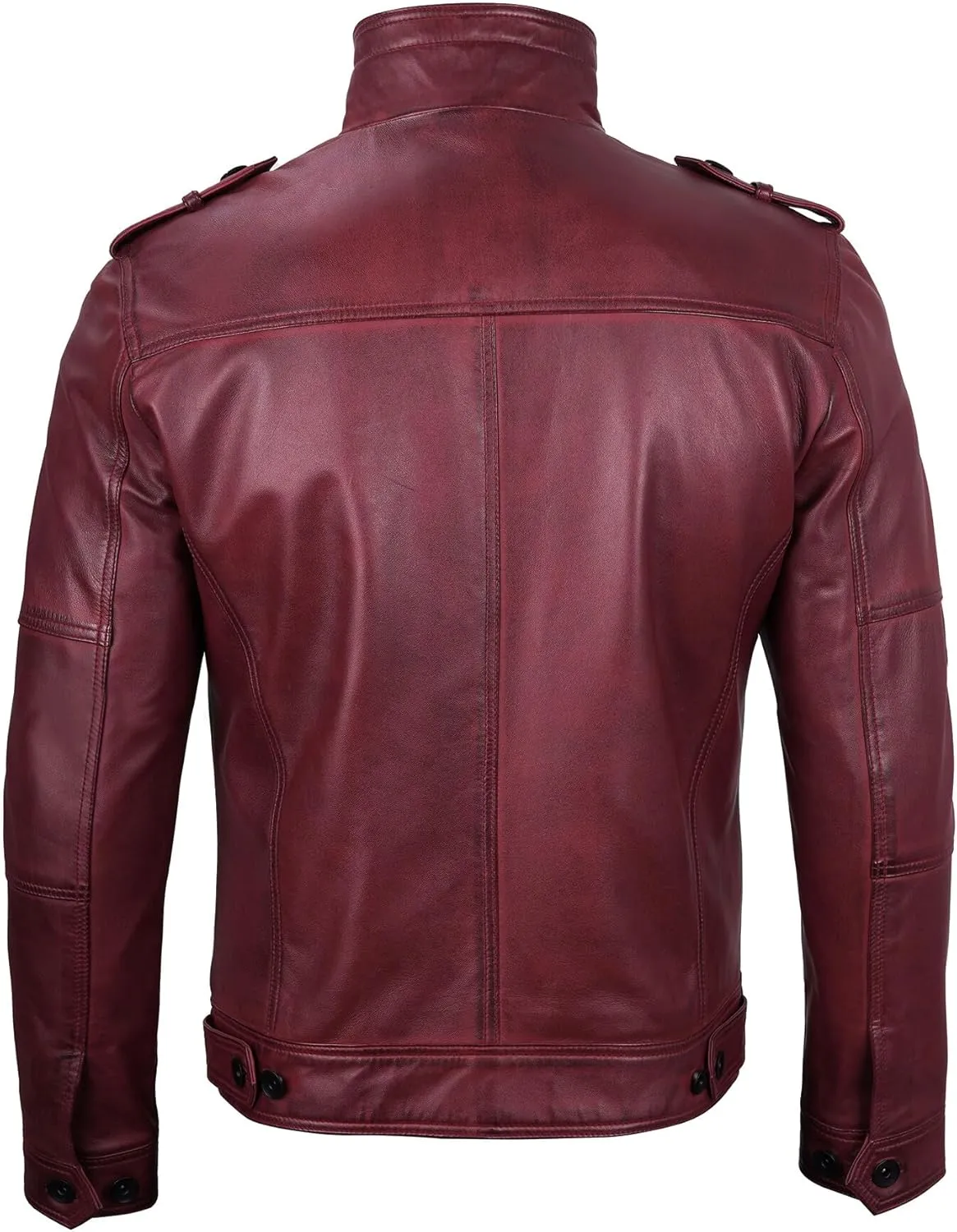 Decrum Mens Leather Jacket – Cafe Racer Style Casual Leather Jackets For Men