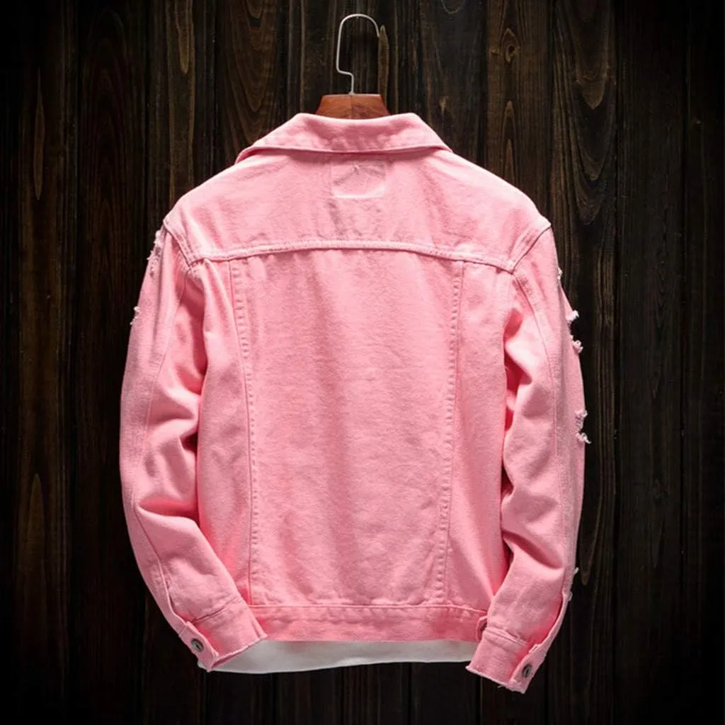 Denim Jacket Men Lightweight Button Down Long Sleeve Jean Jackets Coats Spring Fall Fashion, S-4XL