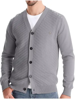 Dgoopd Cardigan Sweaters for Men Button Down Knit Sweater Stand Collar Cardigan Long Sleeve Warm Sweaters with Pockets