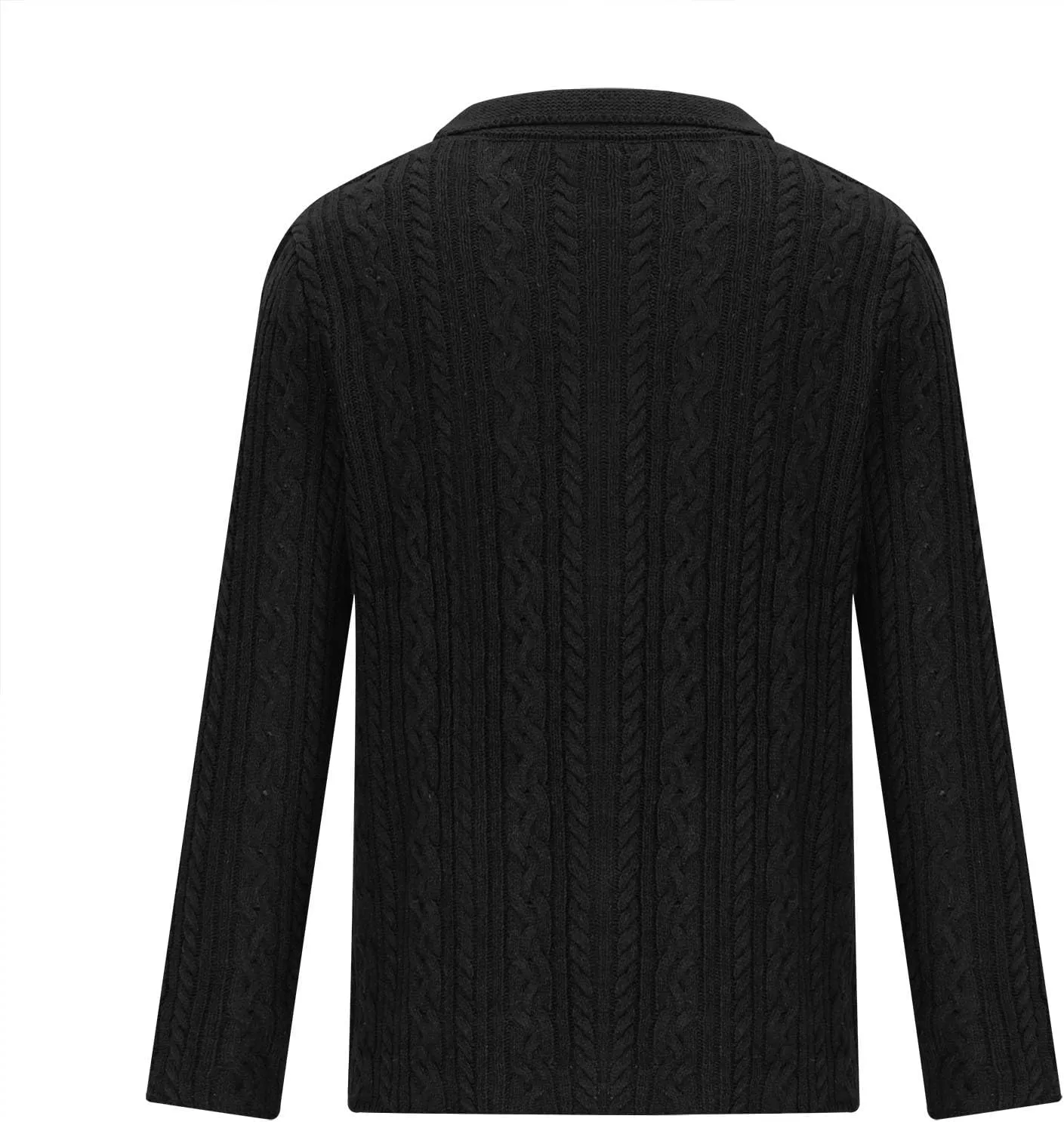 Dgoopd Cardigan Sweaters for Men Cable Knit Button Down Sweater Notch Lapel Jacket V Neck Open Front Cardigan Casual Outwear