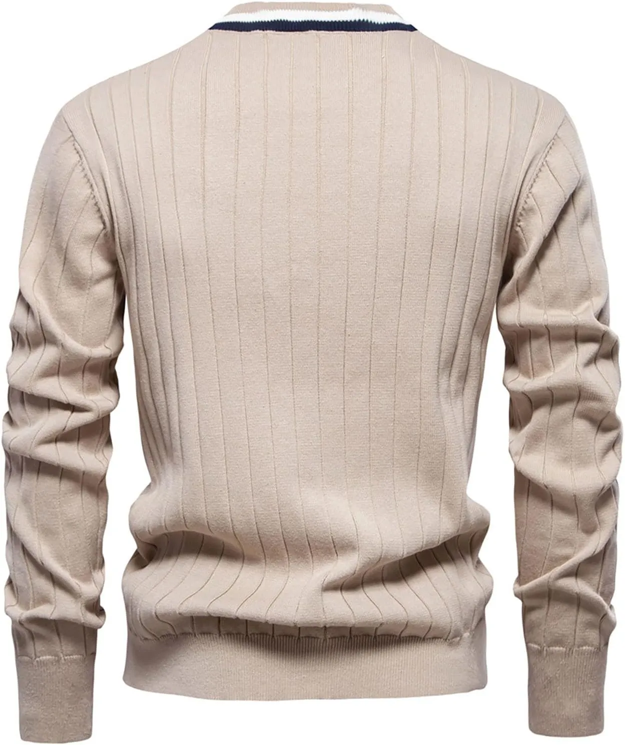 Dgoopd Cardigan Sweaters for Men Striped Knit Sweater Button Down V Neck Cardigan Lightweight Long Sleeve Sweater Casual Tops