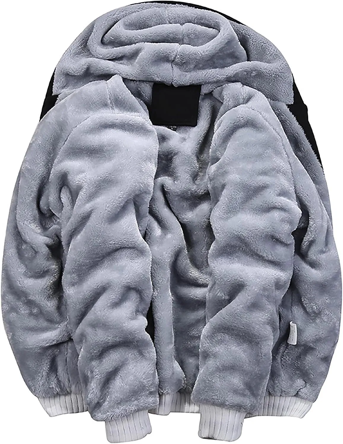 DuDubaby Light Up Hoodies for Men Autumn and Winter Color Loose Casual Plush Jacket