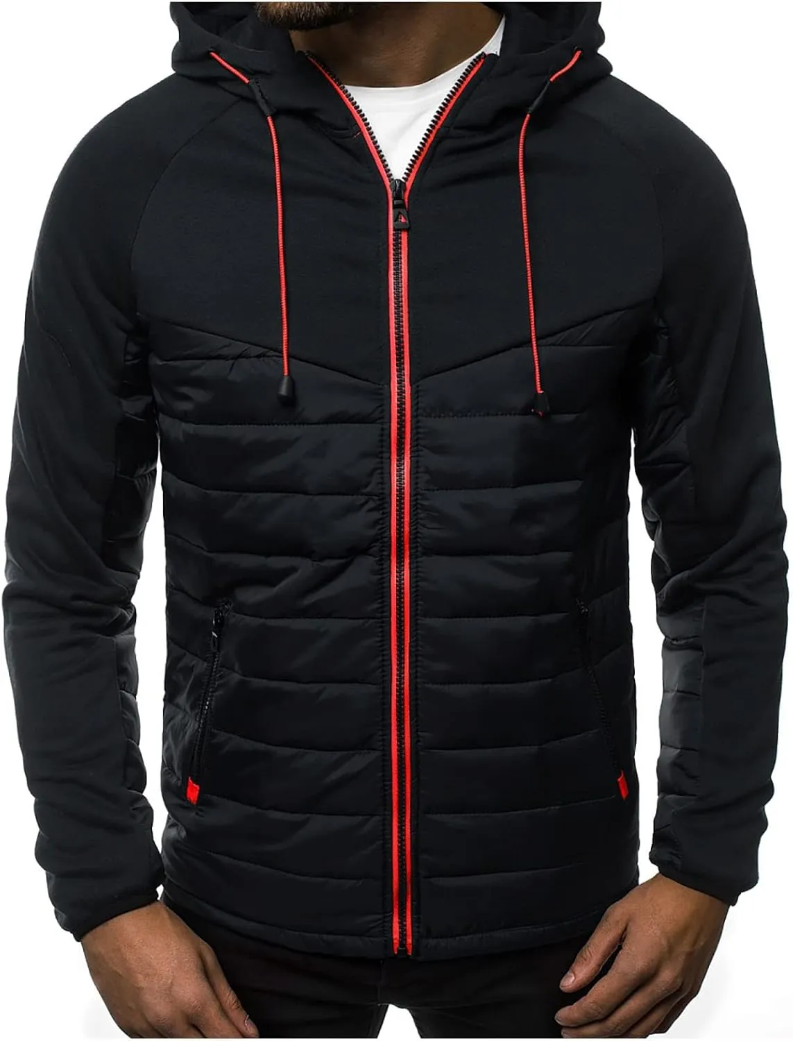 DuDubaby Men's Casual Camouflage Sports Sweatshirt Long Sleeve Zipper Hooded Jacket Coat