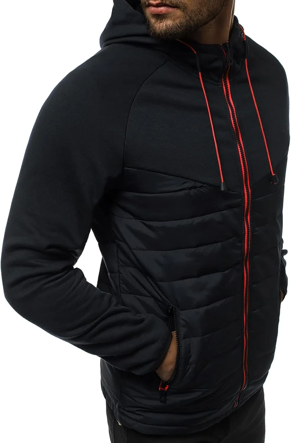 DuDubaby Men's Casual Camouflage Sports Sweatshirt Long Sleeve Zipper Hooded Jacket Coat