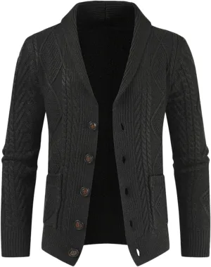 Fall Cardigan Sweaters for Men 2024, Button Down Long Sleeve Knitted Loose Fit Top Autumn Warm Workout Sportswear