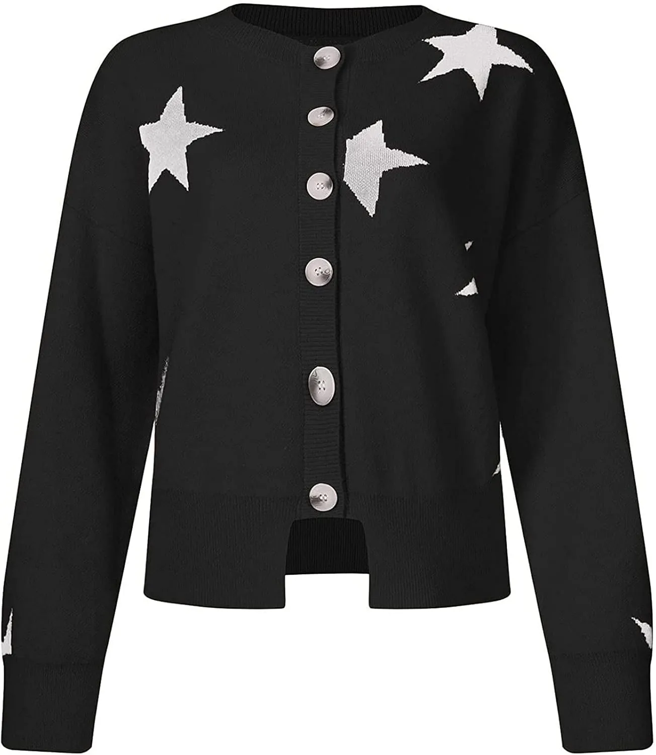 Fall Cardigan Sweaters for Women 2022,Open Front Button Down Cardigans Lantern Sleeve Daisy Graphic Sweater Outwear