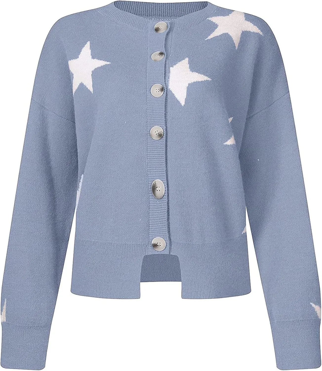 Fall Cardigan Sweaters for Women 2022,Open Front Button Down Cardigans Lantern Sleeve Daisy Graphic Sweater Outwear