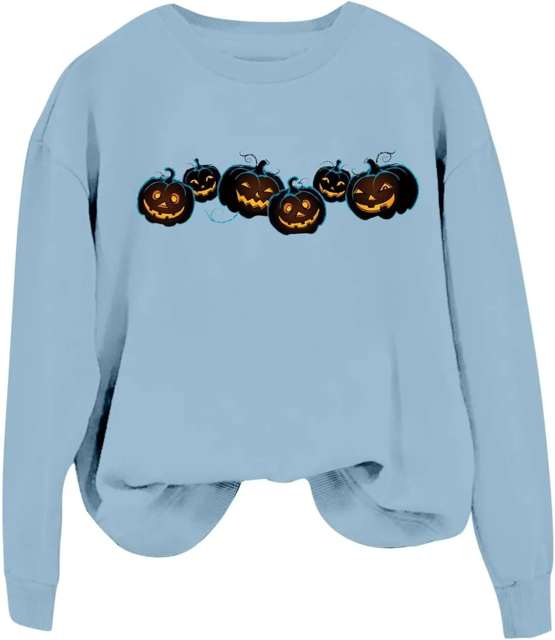 Fall Sweatshirts for Women Halloween Graphic Loose Long Sleeve Crewneck Workout Tunics Autumn Fashion Pullover Hoodies