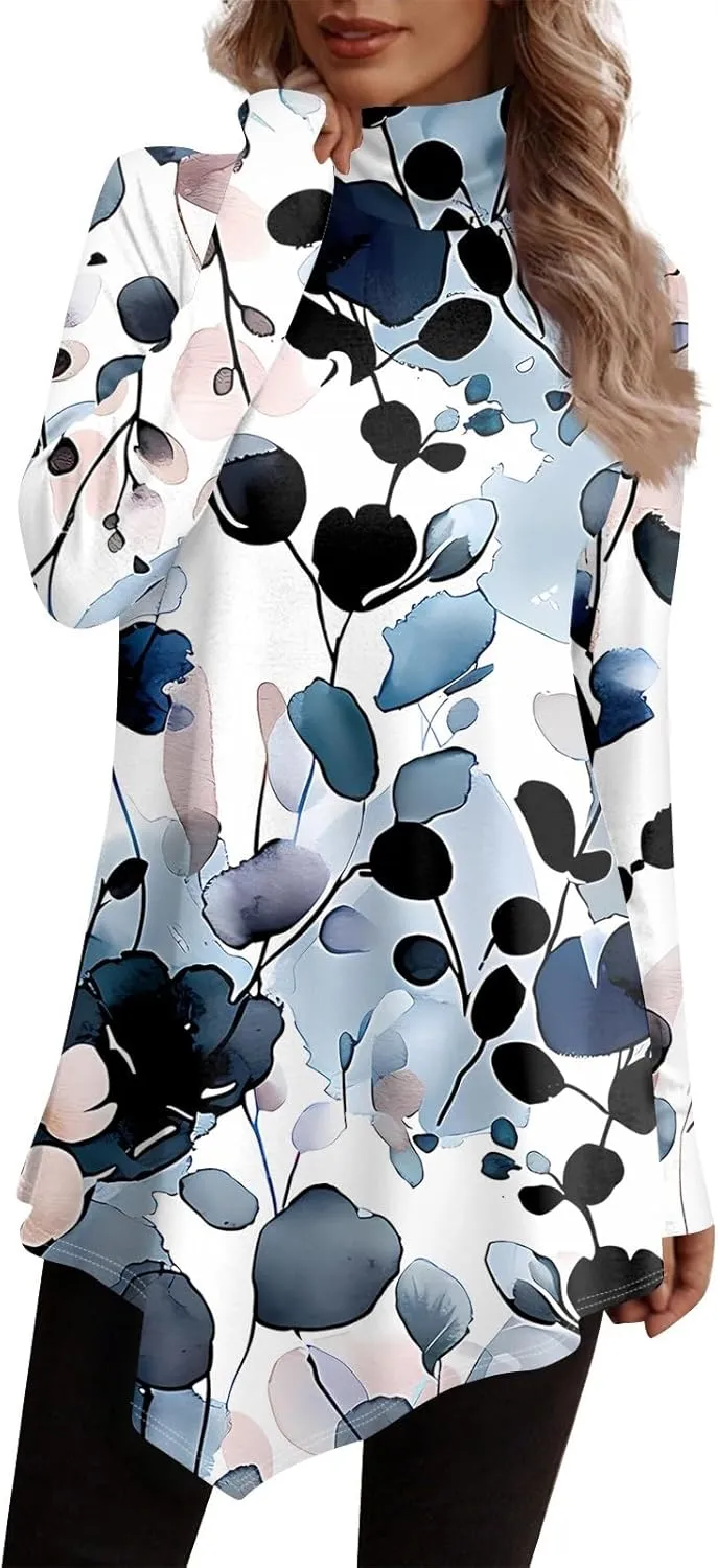 Fall Tops For Women 2024 Casual Long Sleeve Pullover Fashion Print Oversized Sweatshirt Flannel Soft T Shirts