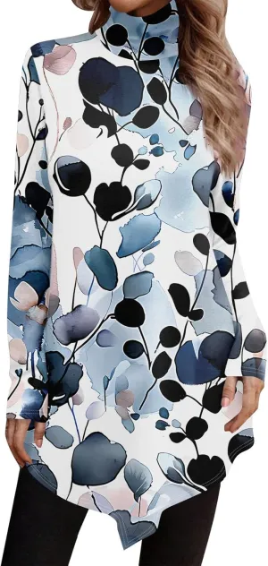 Fall Tops For Women 2024 Casual Long Sleeve Pullover Fashion Print Oversized Sweatshirt Flannel Soft T Shirts