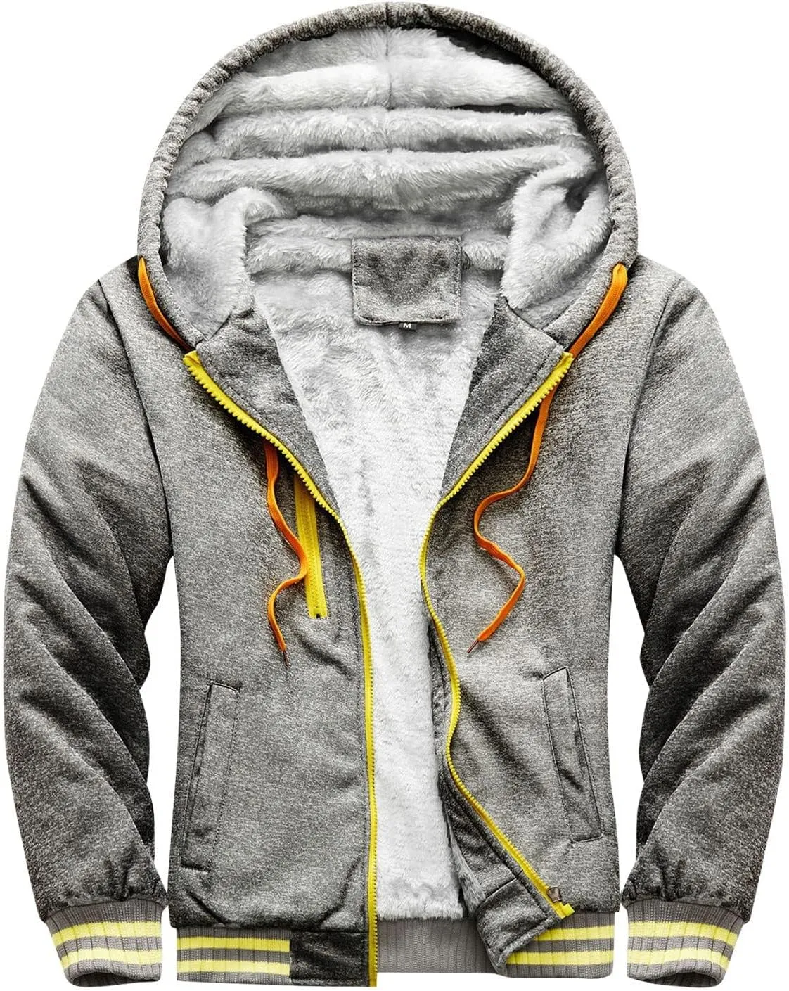 Fleece Hoodie Men Winter Thick Zipper Sweatshirts Workout Baseball Coat Casual Warm Hooded Pullover Jacket Sport Coats