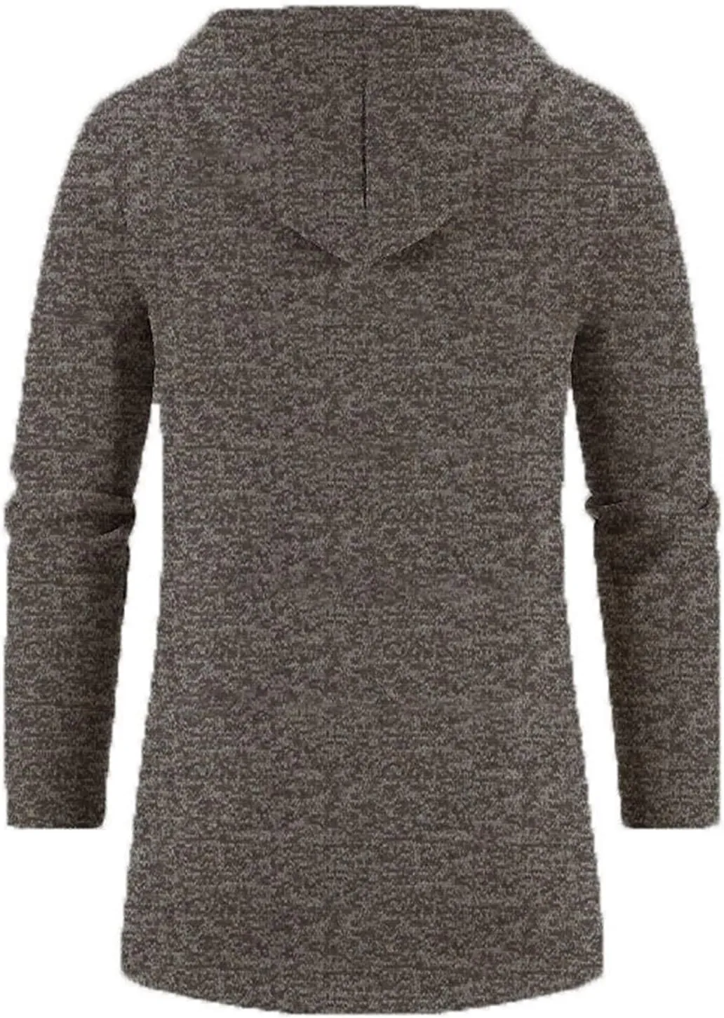 Fleece Hoodies for Men Knit Cardigan Long Jacket Long Sleeve Drawstring Overcoat Fashion Warm Coat with Zipper Pockets