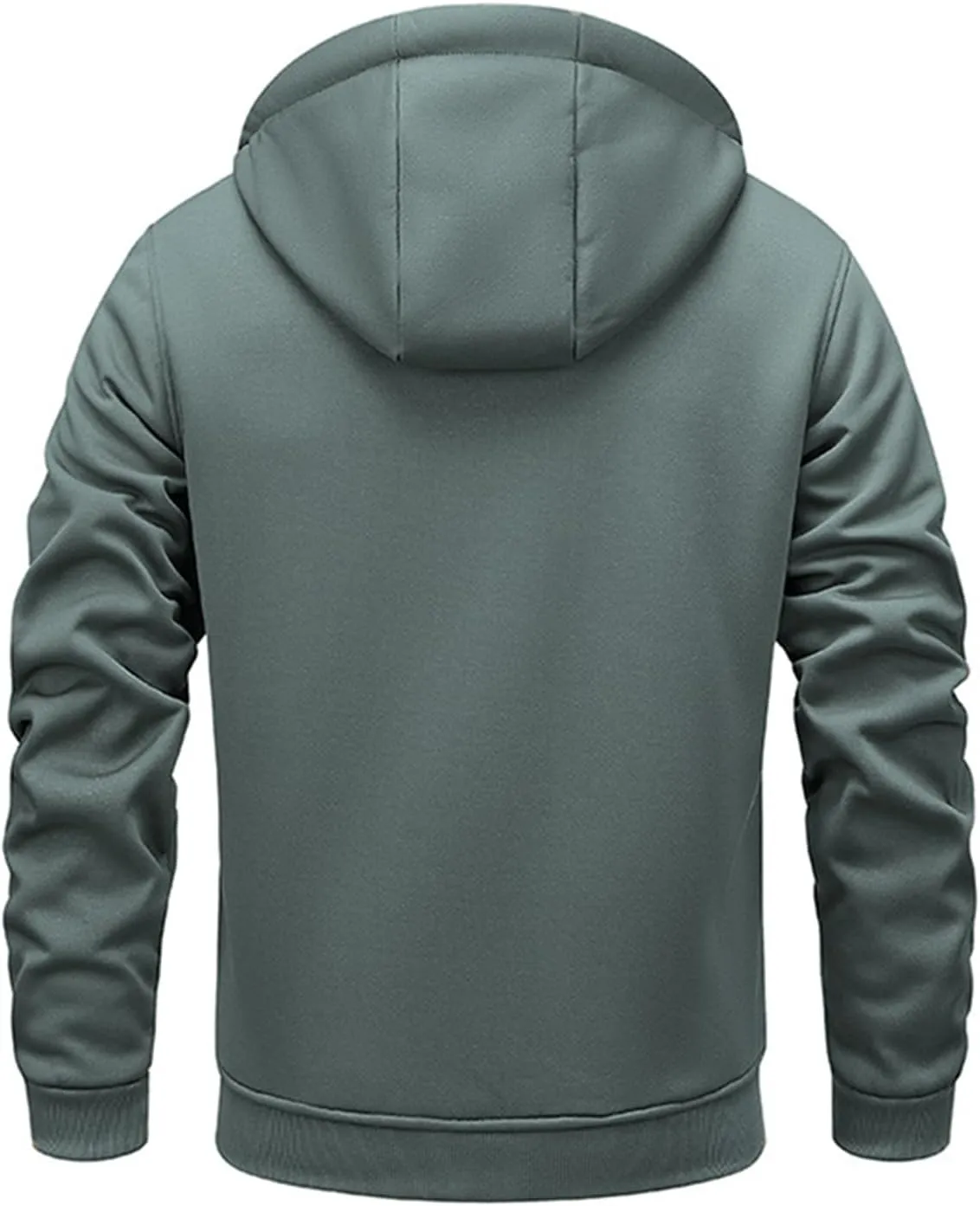 Fleece Lined Jackets for Men Padded Winter Coats Zipper Hoodies Sweatshirts Warm Sherpa Cardigan Sweater