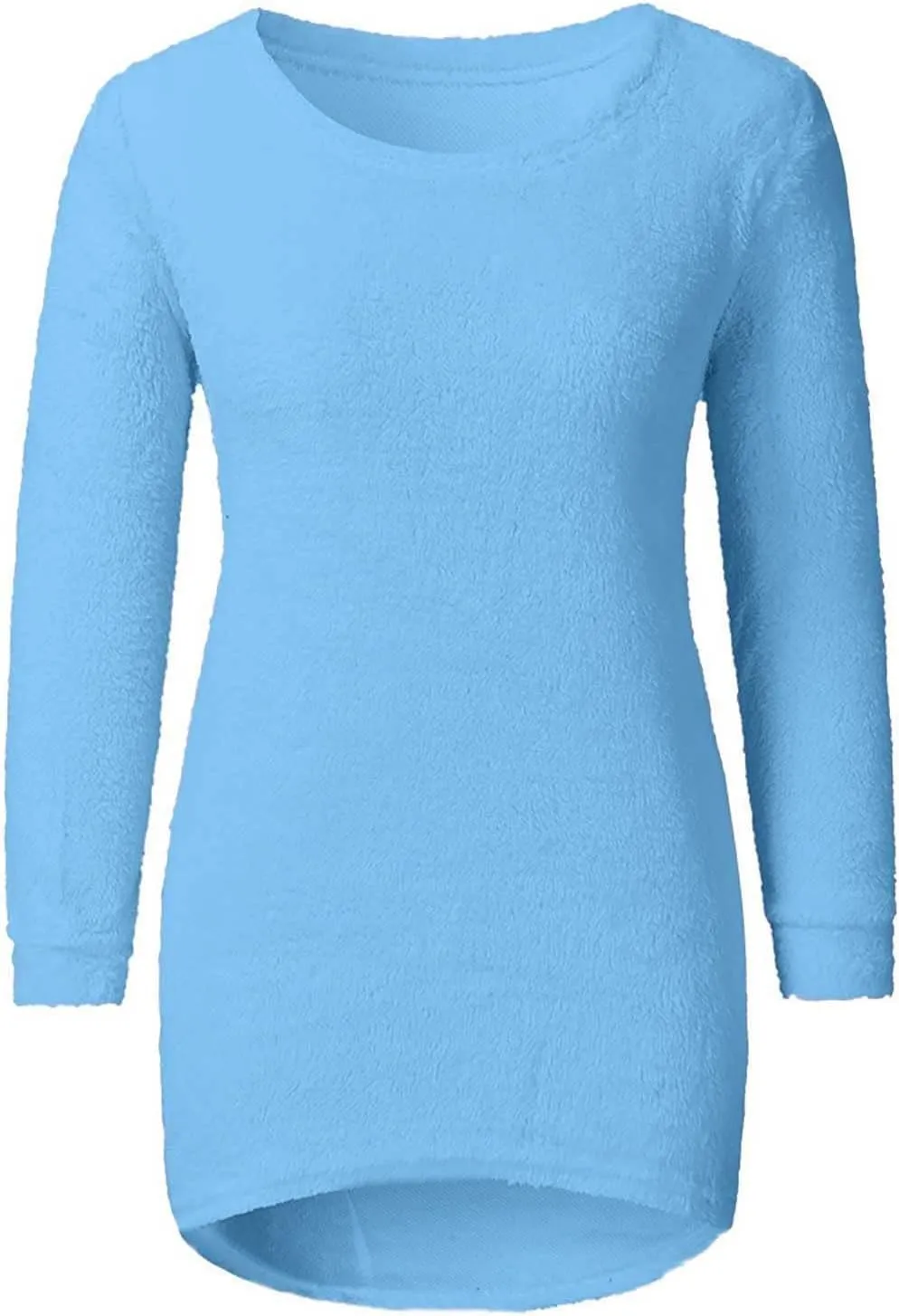 Fluffy Fuzzy Sweater for Women Casual Crewneck Loose Long Sleeve Pullover Tops Winter Warm Baggy Jumper Sweaters