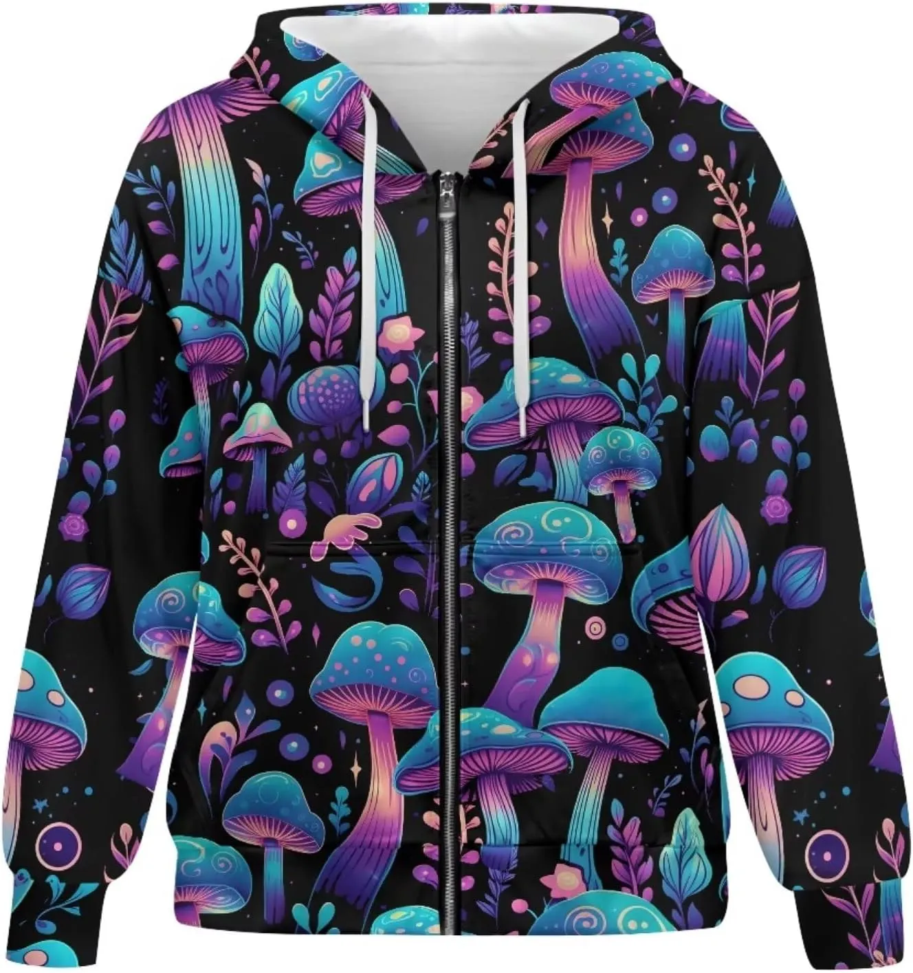 Forchrinse Black Bat Womens Zip Up Sweatshirts Gothic Y2K Hoodie Causal Long Sleeve Oversized Sweatshirts Loose Track Jackets